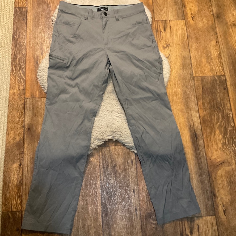 Balance Collection Pants Size 34 Taupe Gray Stretch Mens Zip Pocket Lightweight